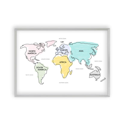 World Map Watercolor Print - Blim & Blum