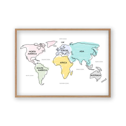 World Map Watercolor Print - Blim & Blum