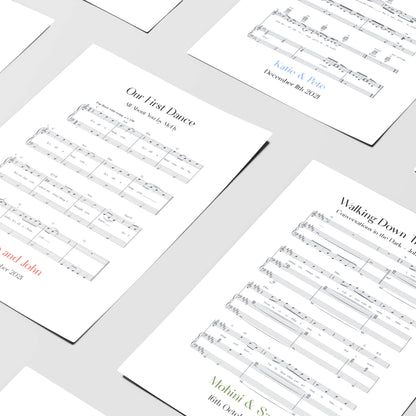 Personalized Song Sheet Music Print